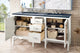 Addison 60" Double Vanity Cabinet, Glossy White, Charcoal Soapstone, Three-Hole