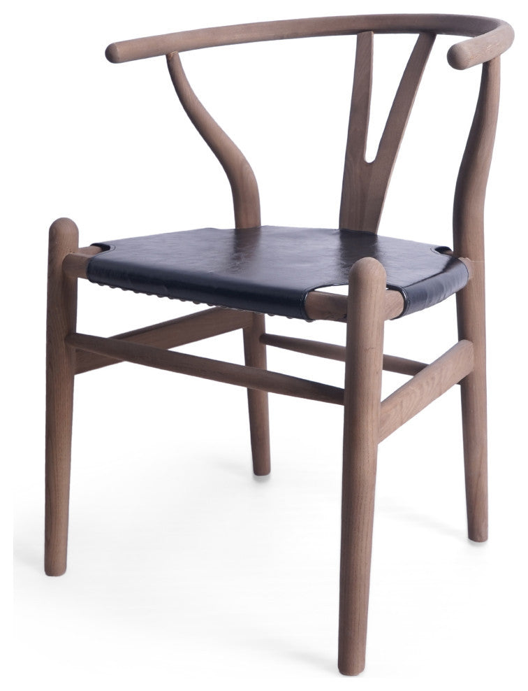 Cherry Mid-Century Boho Accent Chair, Black/Antique
