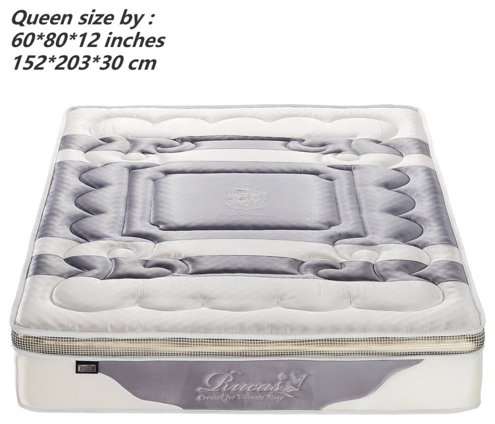 12"? Medium Euro Top Memory Foam Hybrid Pocket Spring Mattress, Queen