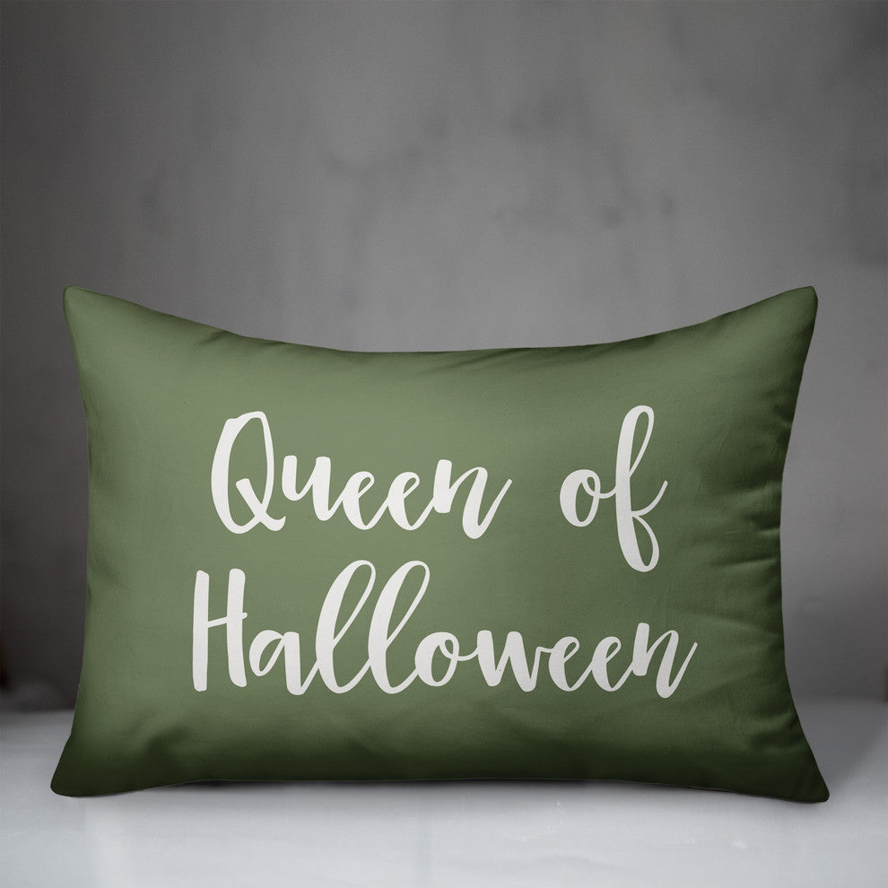 Queen Of Halloween Lumbar Pillow, Green, 14"x20"
