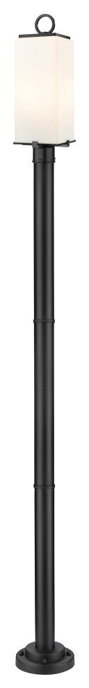Zlite 593PHMR-567P-BK 2-Light Outdoor Post Mounted Fixture, White Opal