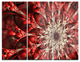 "Red Symmetrical Flowers Pattern" Metal Wall Art, 3 Panels, 36"x28"
