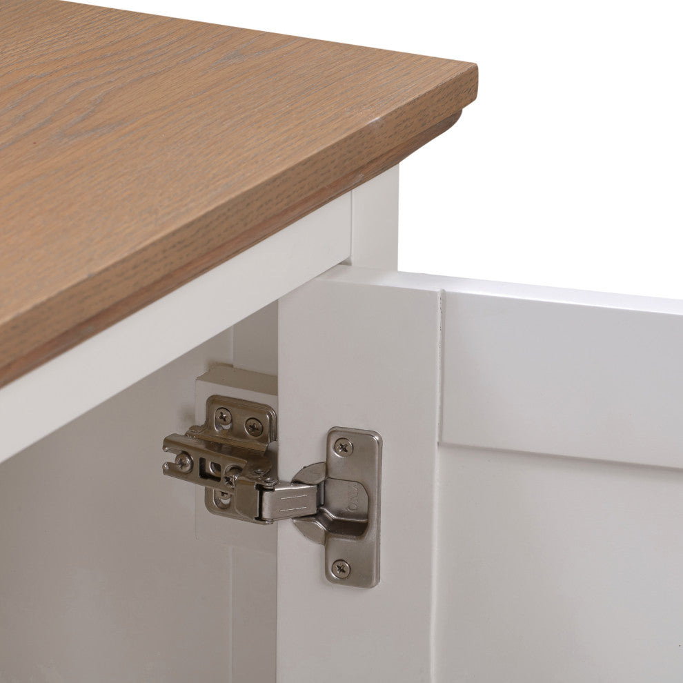 Garwain MDF Mid-century Modern Sideboard White, Grey Oak / White