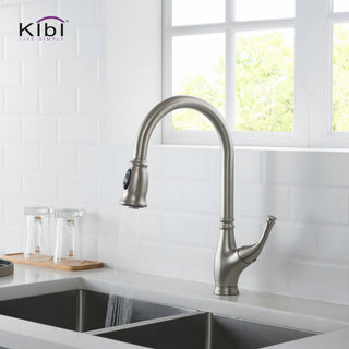 Summit Single Handle Pull Down Kitchen Faucet, Brushed Nickel, W/O Soap Dispense