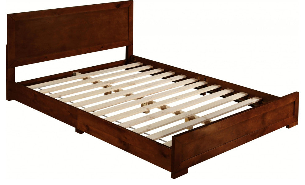 Walnut Wood Twin Platform Bed