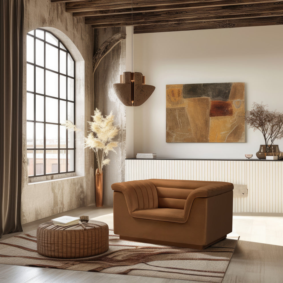 Cascade Upholstered Set, Saddle, Velvet, Chair