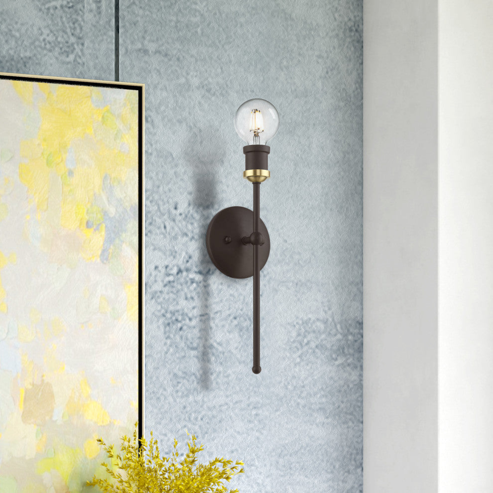 Lansdale 1 Light Bronze With Antique Brass Accents ADA Single Sconce