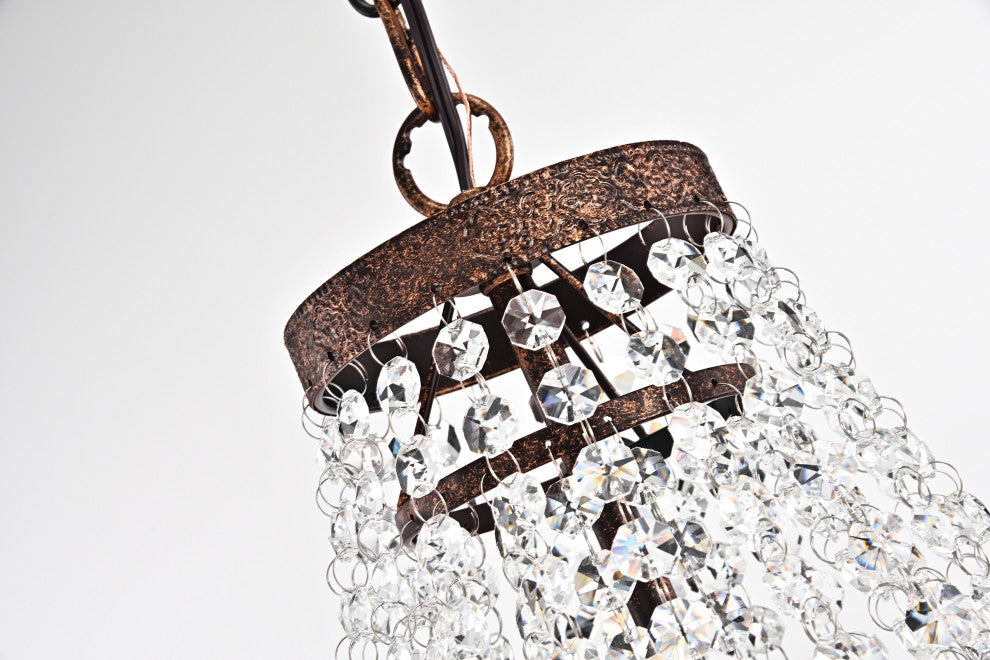 Towne Parke 7-Light Antique Copper and Crystal Empire 4 Tier Chandelier