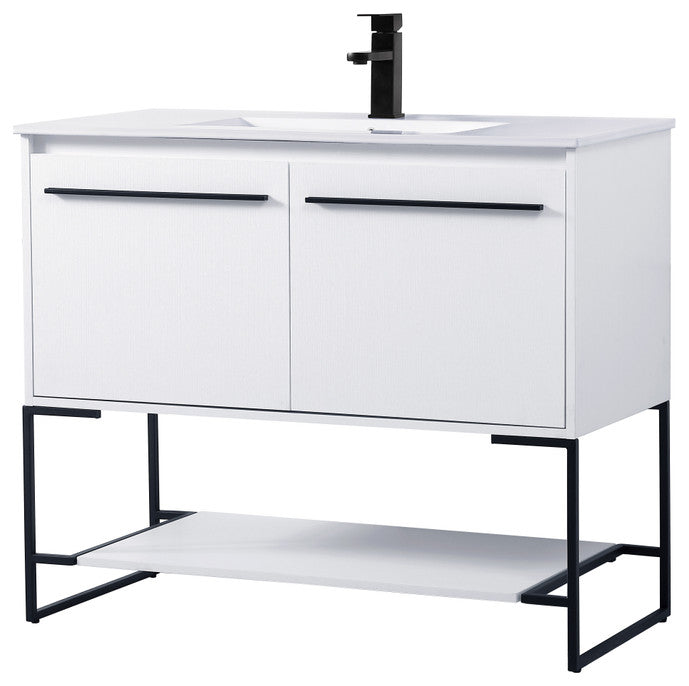 40" Single Bathroom Vanity, White