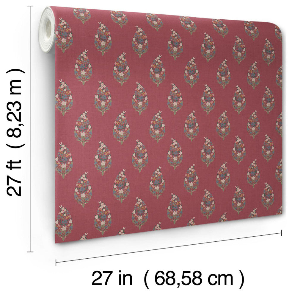 Paisley Burgundy Wallpaper