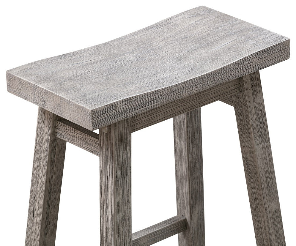 Sonoma Saddle Seat Counter Stool, Storm Gray Wire-Brush, Counter Height, Single
