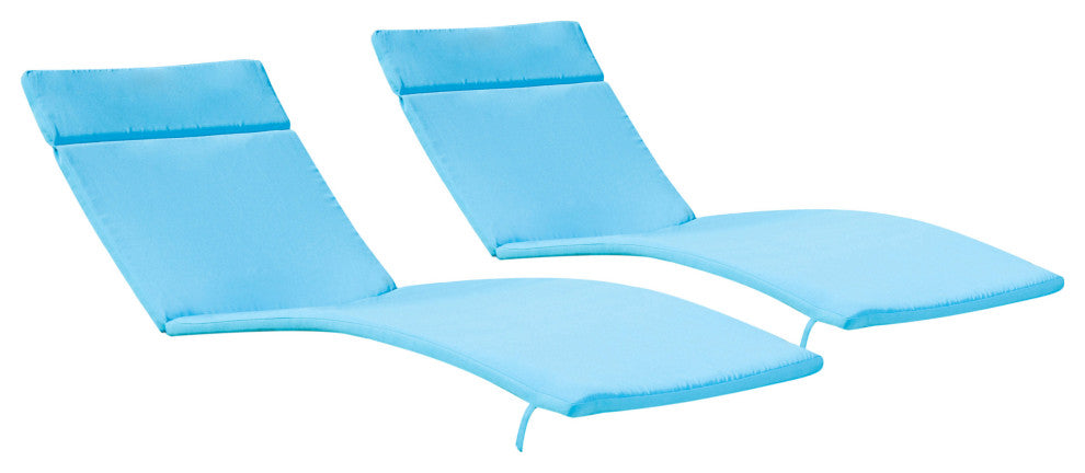 GDF Studio Albany Outdoor Chaise Lounge Cushion, Set of 2, Blue