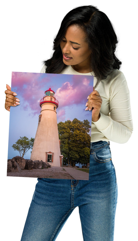 Marblehead Lighthouse at Sunset Coastal Landscape Unframed Wall Art Prints, 11" X 14"