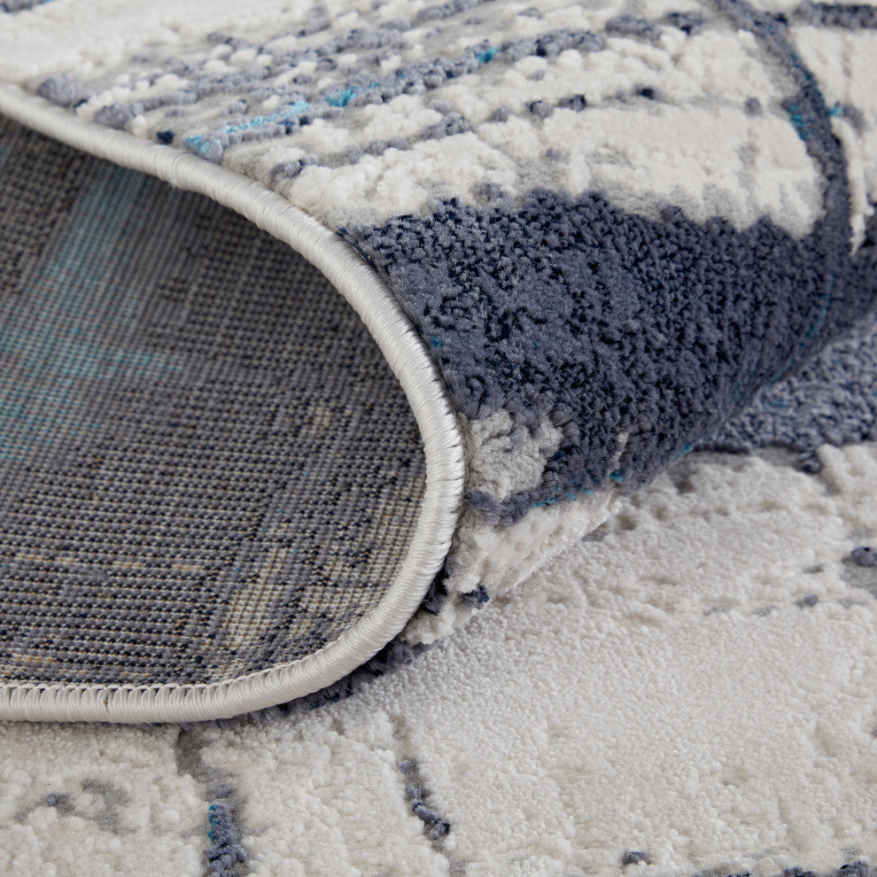 Weave & Wander Armada Dramatic Blue/Ivory Rug, 10'x13'2"
