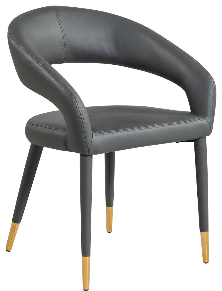 Destiny Dining Chair, Grey, Faux Leather