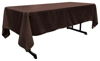 LA Linen Rectangular  Polyester Poplin Tablecloth, Brown, 60"x120"