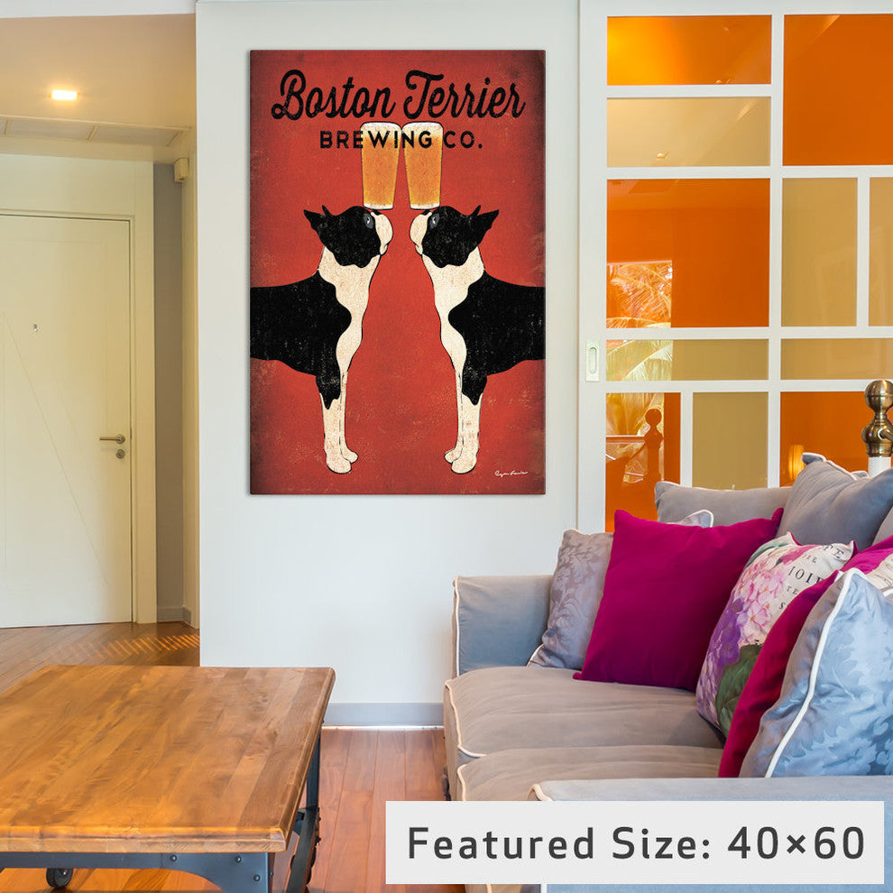 "Boston Terrier Brewing Co. " by Ryan Fowler, 26x18x1.5"