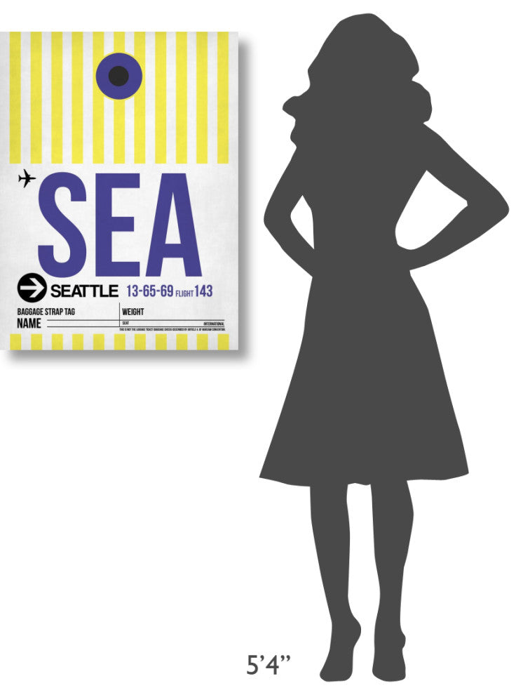 "SEA Seattle Luggage Tag 1" Fine Art Print