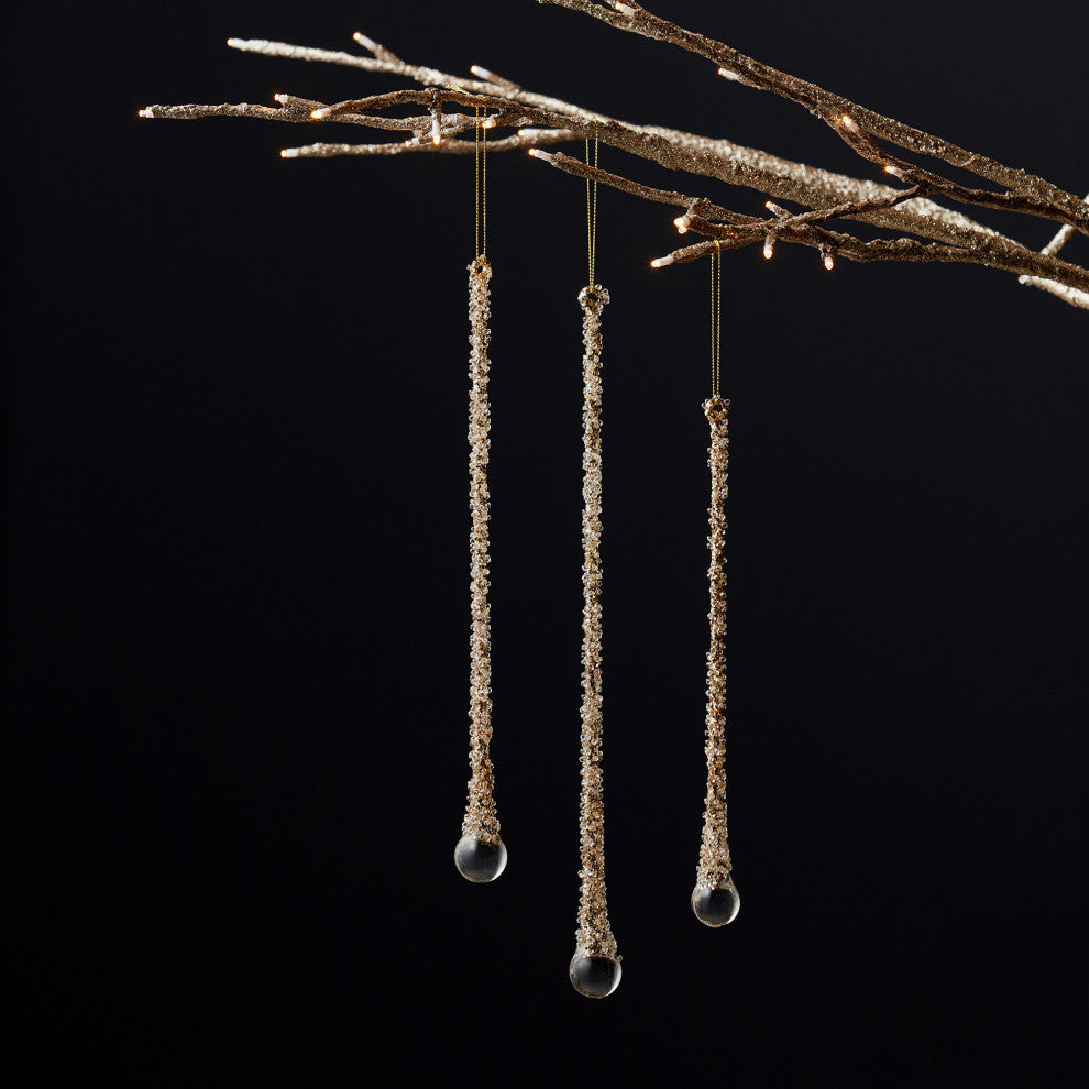 Glass Icicle Ornament, 6-Piece Set