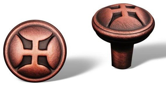 Distressed Copper RKI Solid Four Petal Knob, RKICK9314DC