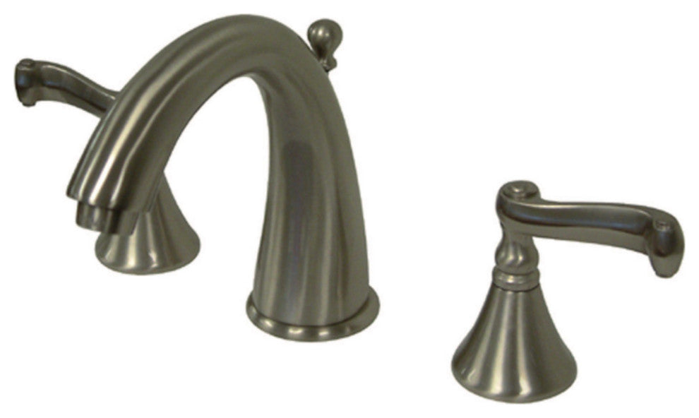 Kingston Brass Widespread Bathroom Faucet With Brass Pop-Up, Brushed Nickel