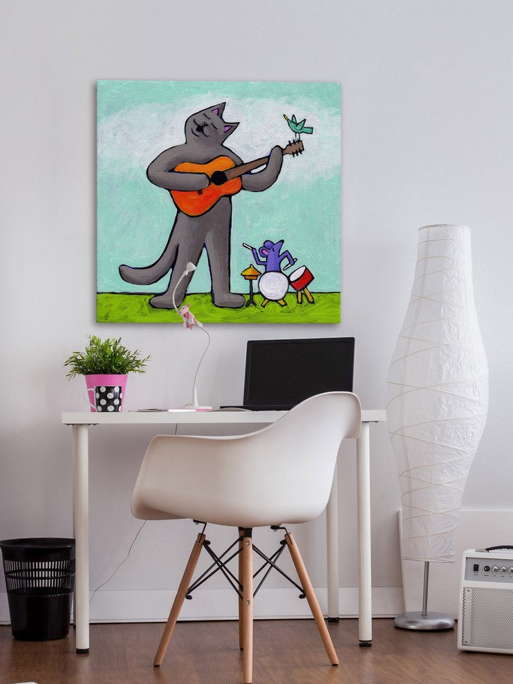 Marmont Hill, "Bluebird Serenade" by Janet Nelson Print on Wrapped Canvas, 48x48