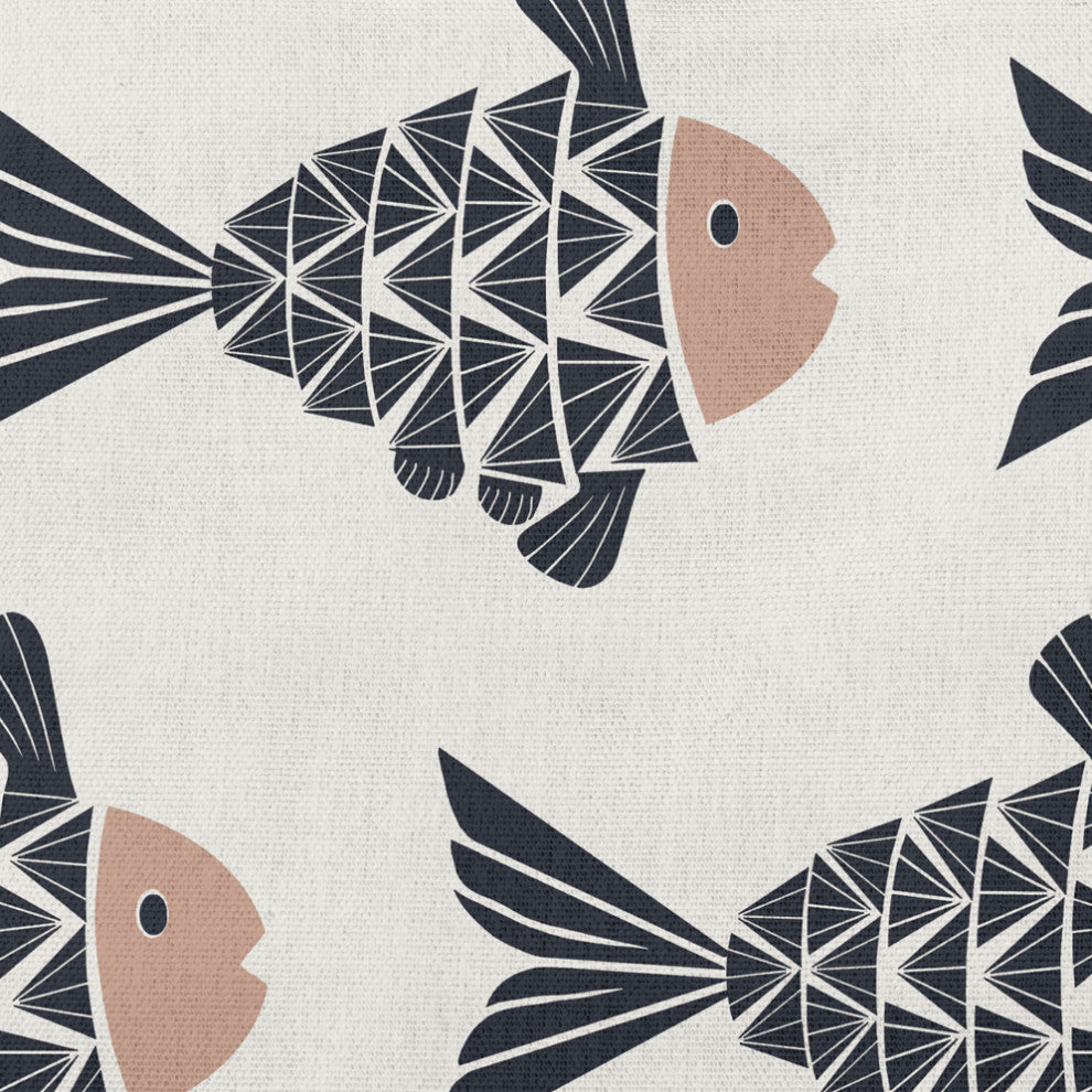 20x20" Fish Tales Nautical Decorative Indoor Pillow, Mauve
