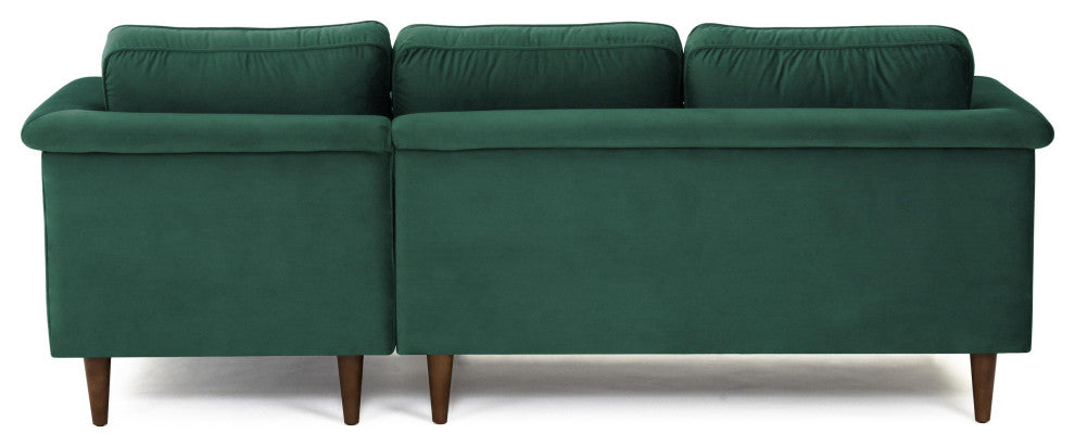 Porter Forest Green Velvet Sectional RAF