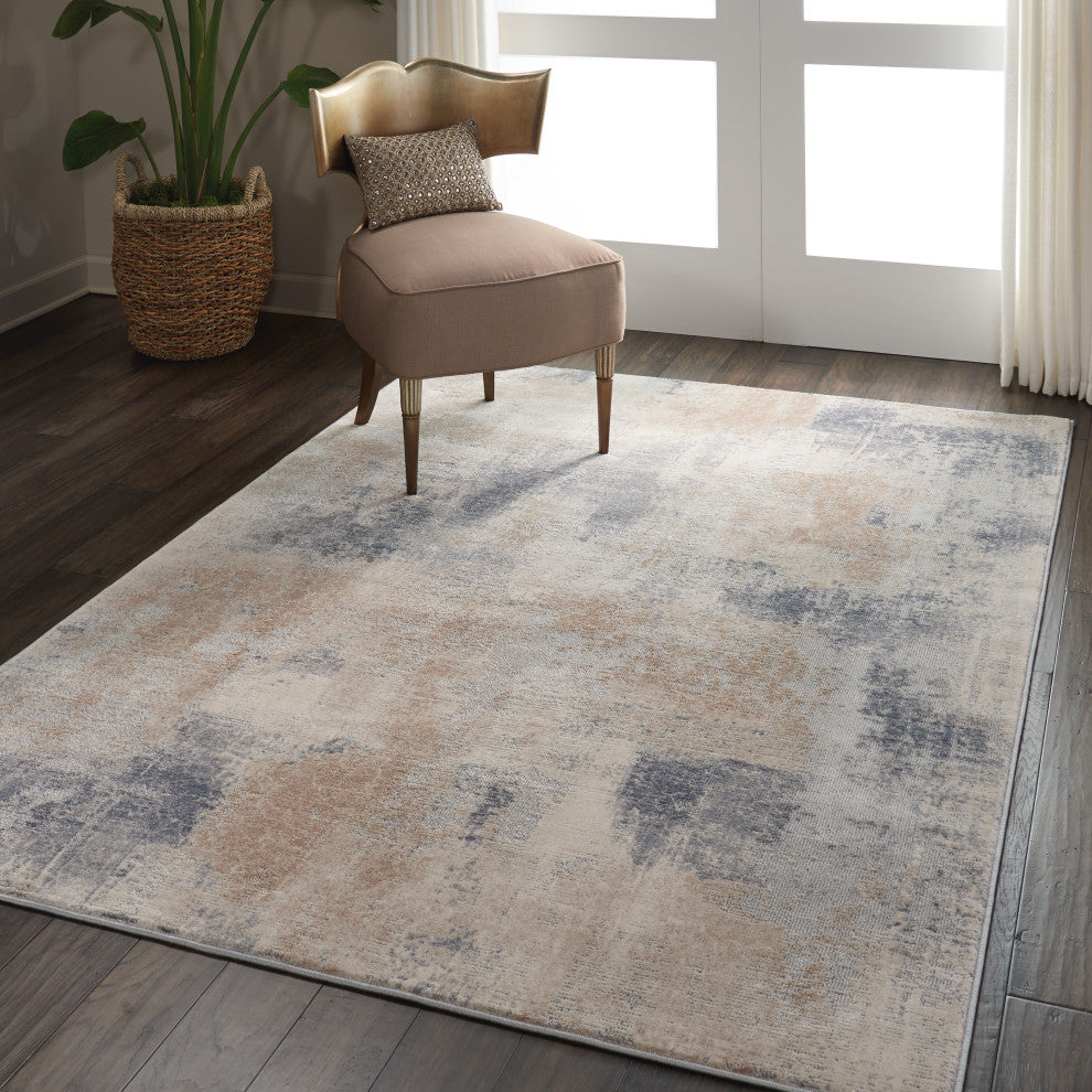 Nourison Rustic Textures 7'10" Round Beige/Grey Modern Indoor Area Rug