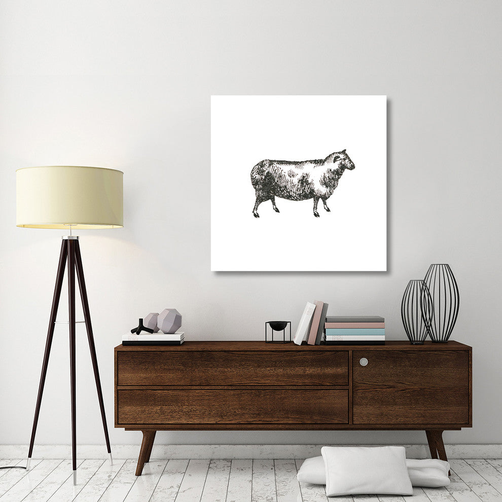 "Farm Animal Icons I" Digital Paper Print by Sue Schlabach, 42"x42"