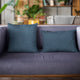 Navy Solid Shiny Velvet Luxury Throw Pillow, Double sided 16"x16"