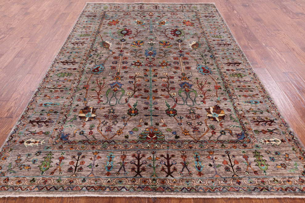 6' 6" X 9' 9" Persian Tabriz Hand-Knotted Wool Rug Q5724