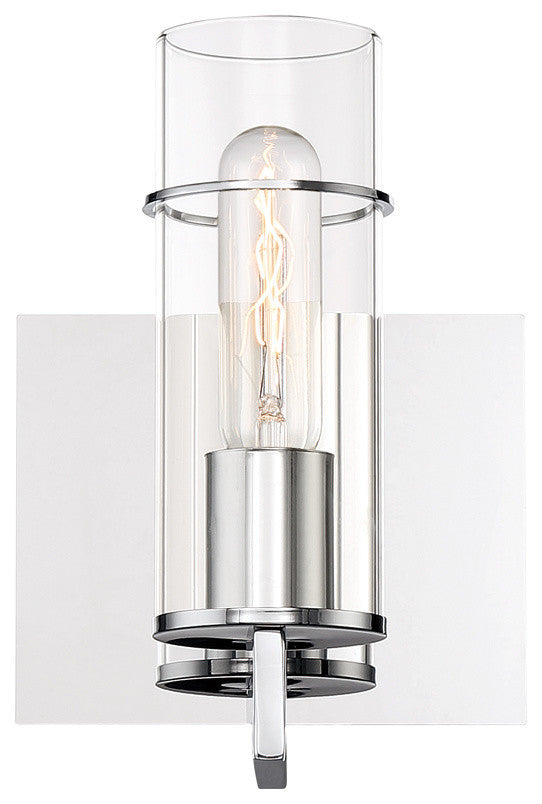 1 Light Contemporary Sconce, Chrome