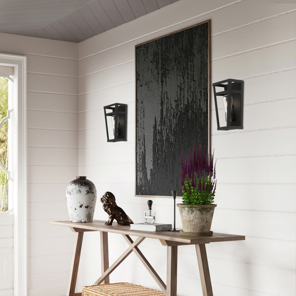Schofield 1 Light Black With Brushed Nickel Accents ADA Sconce