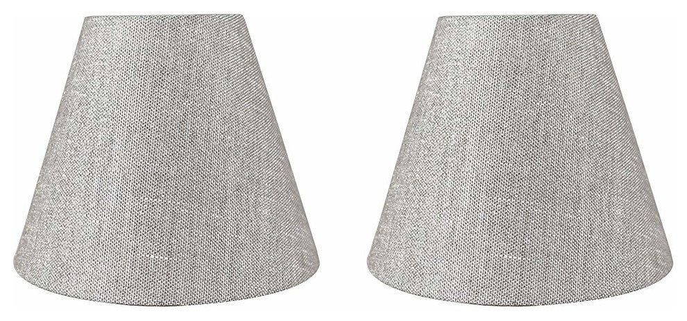 3x6x5" Chandelier Shade, Metallic Taupe, Set of 2