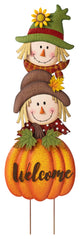46"H Fall Stacked Scarecrow Yard Stake