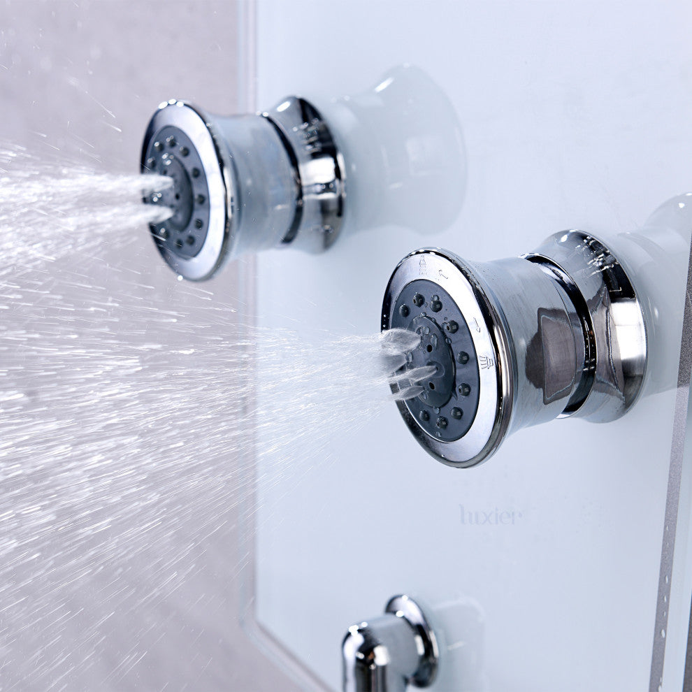 Luxier 51" 6-Jet Shower Panel With Rainfall Shower Head Hand Shower, White