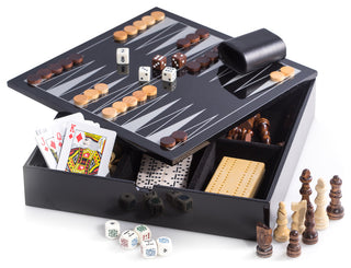 Lacquered Wood Multi Game Set