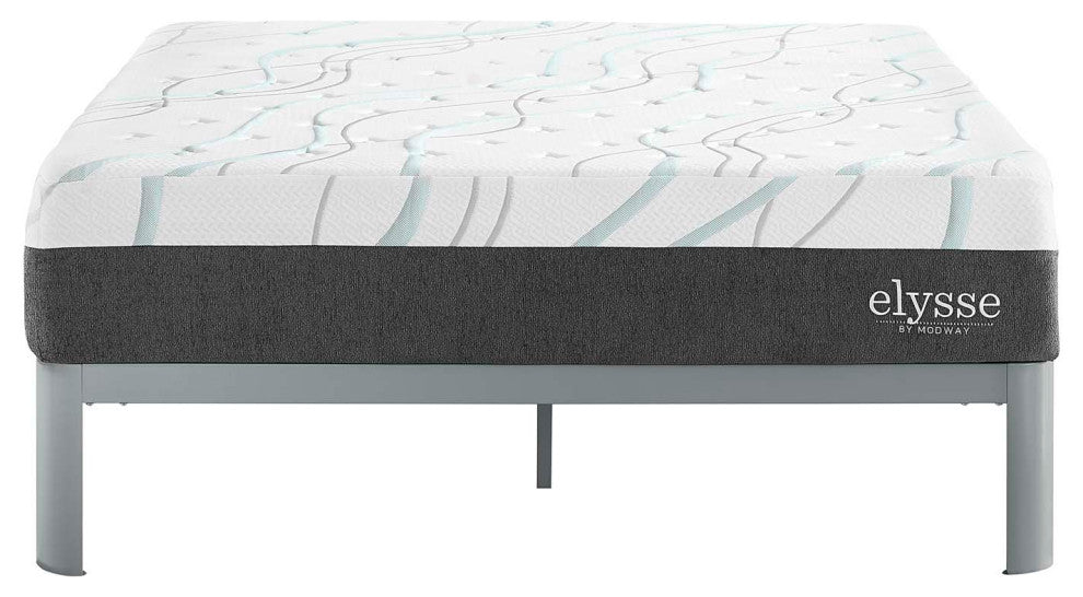Elysse King CertiPUR-US Certified Foam 12" Gel Infused Hybrid Mattress, White