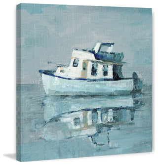 "Boat Reflection" Painting Print on Wrapped Canvas, 48"x48"