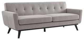 Engage Herringbone Fabric Sofa, Light Gray
