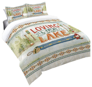 Loving Life at the Lake Queen Comforter