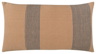 Modern Simplicity Brown Pin-Striped Lumbar Pillow, Blue