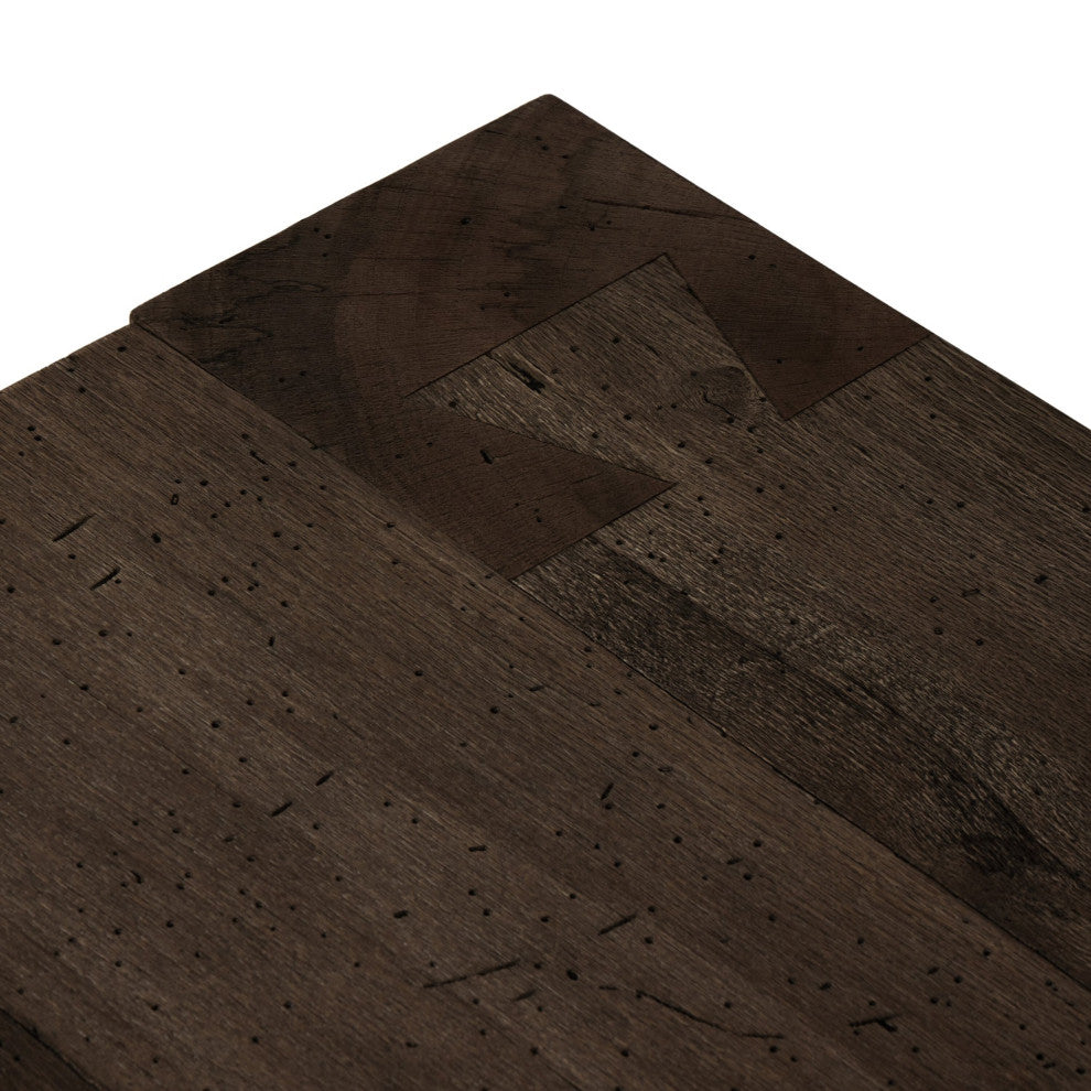 Abaso Rectangular Coffee Table Ebony Rustic Wormwood Oak