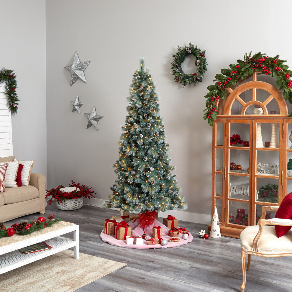 T3501 8 Frosted Tip British Columbia Mountain Pine Artificial Christmas Tree