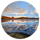 Approach To Dyrholaey Durign Sunrise, Seashore Round Wall Art, 11"