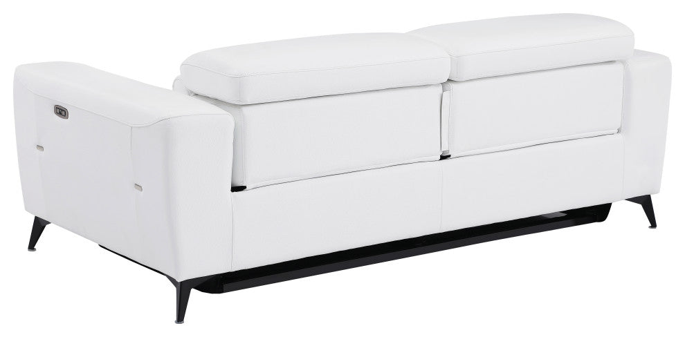 Arezzo Genuine Italian Leather Modern Sofa Set, White