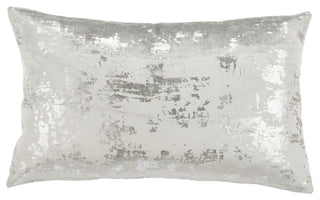 Safavieh Edmee Metallic Pillow, Light Grey/Silver