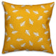 Palm Pattern, Yellow and White Outdoor Throw Pillow, 16"x16"