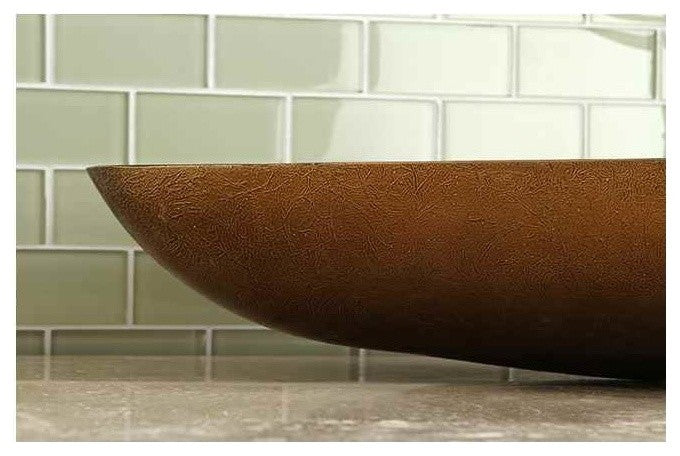 Fauceture Antique Copper Roma Rectangular Glass Vessel Sink EVR2214FB